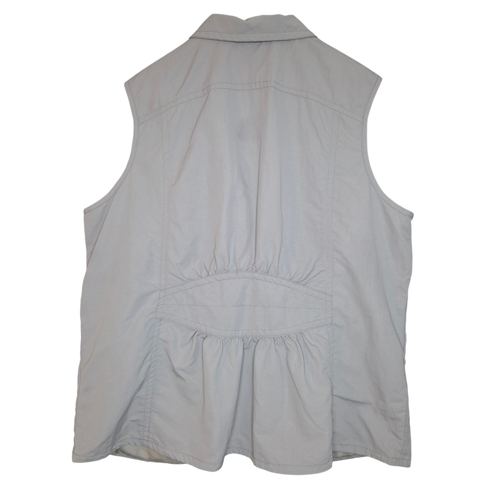 Eddie Bauer Womens 2XL Light Gray Full Zip Utility Safari Hiking Vest Mesh Back - Picture 6 of 10